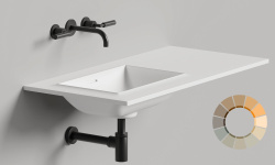 Salini ONDA EDGE SQUARE Столешница до 2000х700х10 мм с раковиной 520х360, ДК, S-Stone- RAL матовый мини 1