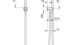 FANTINI NICE Душевой набор ручная лейка FIT, гибкий шланг 150 см ПВХ, хром мини 3 2