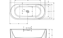 RIHO DESIRE B2W Ванна акриловая пристенная с наполнением, 180х84х60 см, 310 л, белый глянцевый/хром мини 3 2