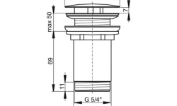 RAVAK Слив фиксированный для умывальника без перелива, хром мини 3 2