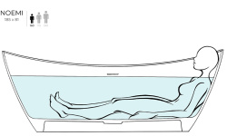 Salini NOEMI 185 Ванна свободностоящая 1850×800×715 мм, ДК "Up&Down", S-Stone, матовый, белый мини 3 3