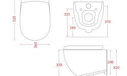 ART CERAM FILE 2.0 Унитаз подвесной Rimless, 36x52 см, matt black мини 3 4