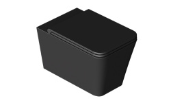 ALICE HIDE Унитаз подвесной, форма-квадрат, черный матовый мини 1