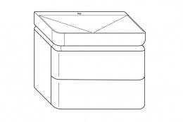 BURG B.ME Тумба с раковиной, 800х550хН680 мм, F5981 White matt/ручка G0126/раковина White Matt C0037