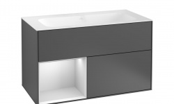 VB FINION Комплект мебели с раковиной, White Matt Lacquer/AnthraciteMatt Lacque/альп. белый мини 1