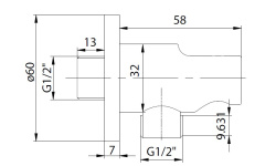NOKEN MINIMAL Держатель для душа c подводом воды, хром мини 3 2