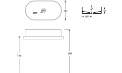 ALICE HIDE Раковина накладная овальная, 65х35 см, белый матовый мини 3 5