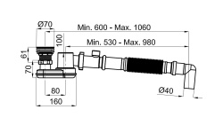 NOKEN SWAN Сливной клапан для ванны, хром мини 3 2