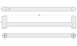 СУНЕРЖА Поручень прямой Ø28 мм/L 500, Сатин мини 3 2