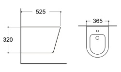 AQUEDUTO CONE Биде подвесное, 525х365 мм, черный матовый мини 3 5