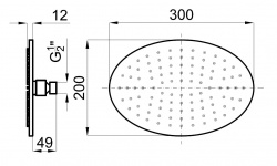NK PACK TOUCH&FEEL ROUND Душевой комплект с верхним душем Oval 30x20 см, хром мини 3 3