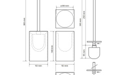 BEMETA GAMMA Ершик напольный квадратный 92x385 x92 мм, хром/белый мини 3 2