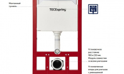 TECEspring V Комплект для установки подвесного унитаза с панелью смыва, белый глянцевый/хром мини 3 8