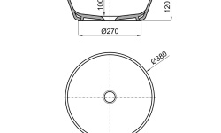 NOKEN ACRO COMPACT Раковина накладная Ø38 см, без слива, белый мини 3 3