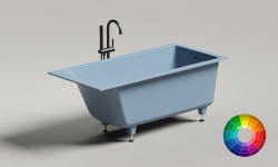 Salini CASCATA KIT Ванна встраиваемая 1500x700x593/610 мм, S-Stone, RAL матовый мини 1