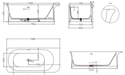 Salini NINFEA Ванна свободностоящая 1800х820х575 мм, S-Stone - RAL матовый мини 3 9