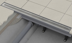 ALCA SIMPLE 550 Душевой лоток с перфорированной решеткой и опорами, выпуск горизонтальный, хром мини 3 3