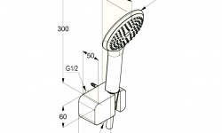KLUDI AMEO Душевой комплект: смеситель, верхний и ручной душ, хром мини 3 4