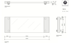 DW TAB 34 Лоток, 1,5x34x12 см, Золото/Прозрачное стекло мини 3 4