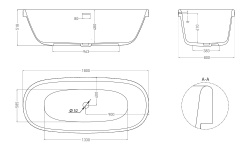 Salini GRECA IN Ванна свободностоящая 1800х800х518 мм, S-stone - матовый, белый мини 3 2