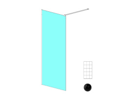 RADAWAY Modo New Black II Factory 90 Душевое ограждение 885-895хH2000 мм, черный/Factory