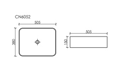 CERAMICANOVA Element Раковина накладная 505x380xH150 мм, Чёрный Матовый мини 3 4