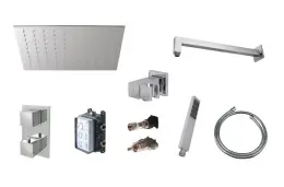 NOKEN PACK SQUARE N Душевой комплект с термостатом, ручным и верхним душем 30 см, хром