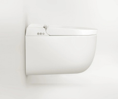 ART CERAM HYPE Умный подвесной унитаз 38x59 см, крышка биде в комплекте, белый SANIGLAZE