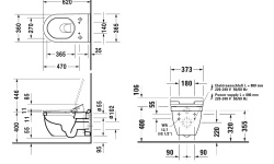 DURAVIT STARCK 3 Унитаз подвесной для SensoWash® 370x620, белый мини 3 2