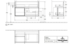 VB FINION Комплект мебели с раковиной, White Matt Lacquer/AnthraciteMatt Lacque/альп. белый мини 3 6
