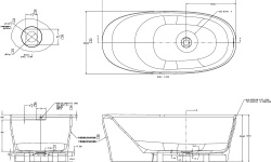 ALLEN BRAU KRION NEO Ванна Solid Stone отдельностоящая 1700х800 мм слив-перелив, белый матовый мини 3 6