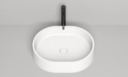 Salini GLORIA 10 Раковина накладная 560х440х125 мм, без перелива, БЕЗ ДК, S-Stone - белый матовый мини 3 4