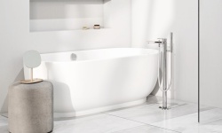KLUDI ZENTA SL Смеситель напольный для ванны, 22 л/мин, ручной душ и шланг 1250 мм, хром мини 3 2