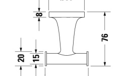 DURAVIT Starck T Двойной крючок для полотенца, черный матовый мини 3 2