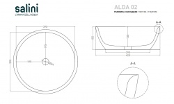 Salini ALDA 02 Раковина накладная 425х425х155 мм, без перелива, БЕЗ ДК, S-Stone - белый матовый мини 3 2