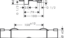 HANSGROHE Ecostat Термостат для душа Ecostat 1001 CL, ВМ, хром мини 3 2