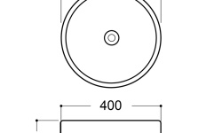 AQUEDUTO ESPIRAL Раковина накладная, Ø400хH165 мм, белый глянцевый мини 3 4