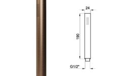 NOKEN PACK EYE Душевой комплект со смесителем, потолочной лейкой с хромотерапией, браш. медь мини 3 5