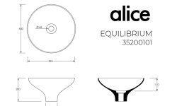 ALICE EQUILIBRIUM Раковина накладная, Ø42xH20 см, белый мини 3 3