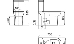 NOKEN EASY PMR Унитаз напольный с направляемым выходом, белый мини 3 2