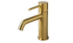 NOKEN ROUND Смеситель для раковины, без ДК, 3/8”, 5 л/мин, браш. золото мини 1