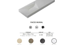LANTIC FACES MURAL Раковина подвесная 130x45x9 см, Persian White мини 3 4