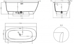 Salini SOFIA CORNER R Ванна угловая 1700х850х590 мм, S-Sense - белый глянцевый мини 3 2