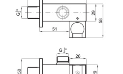 NOKEN COTA Настенный держатель для ручного душа, с подводом воды, черный мини 3 2
