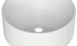 AQUEDUTO ESPIRAL Раковина накладная, Ø400хH165 мм, белый глянцевый мини 1