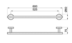 NOKEN HOTELS Держатель полотенец 60 см, медь мини 3 4