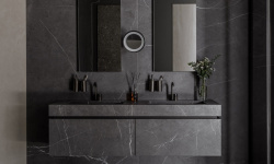 MIRAGE FREEDOM Тумба со столешницей и 2 раковинами и зеркалом, PIETRA GREY JL 06 SP мини 1