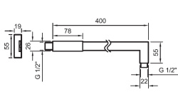 NOKEN Rondo Кронштейн настенный для душа 40 см, черный мини 3 2