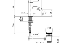 NICOLAZZI OLYMPUS Смеситель для биде, 1 отв., c ДК, CROMO мини 3 3