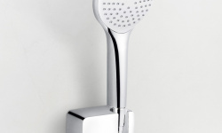 KLUDI ZENTA Душевой комплект: смеситель термастатический, верхний и ручной душ, хром мини 3 5